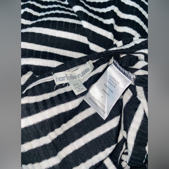 Charlotte Russe Black/White Striped Tie Front Dress - Picture 4 of 4